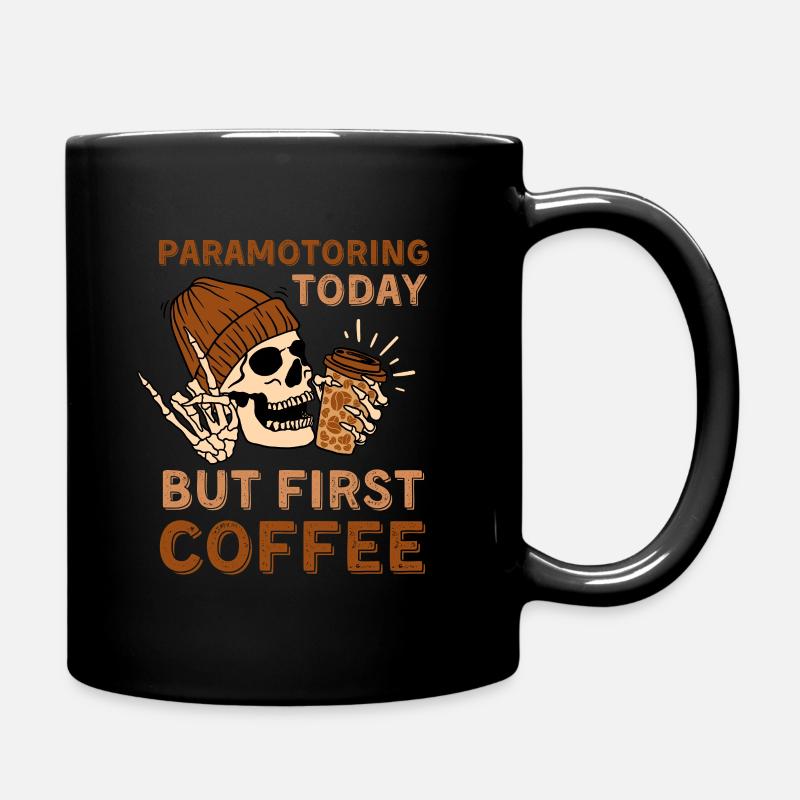 Café Squelette paramoteur - Mug uni - noir