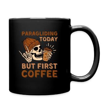 Coffee Paragliding skeleton - Full Colour Mug - black - Right