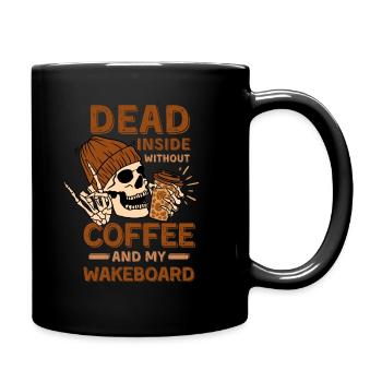 Coffee Wakeboarding skeleton - Full Colour Mug - black - Right