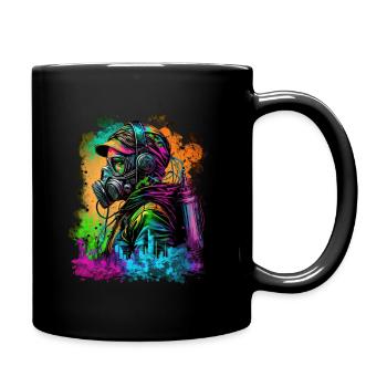 graffiti girl2 - Tasse einfarbig - Schwarz - Rechts