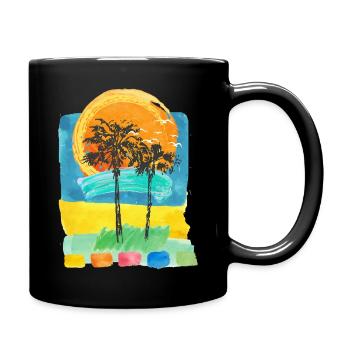 Palm Beach ist zurück im Sommer - Tasse einfarbig - Schwarz - Rechts