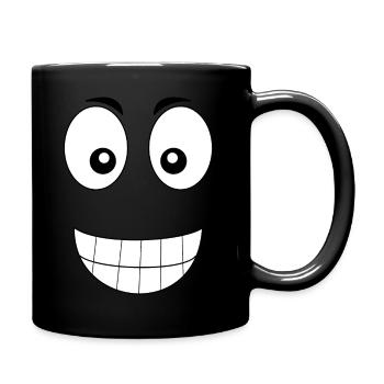 Lächeln - Tasse einfarbig - Schwarz - Rechts