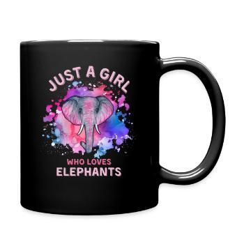 Juste une fille qui aime les éléphants - Mug uni - noir - Droite