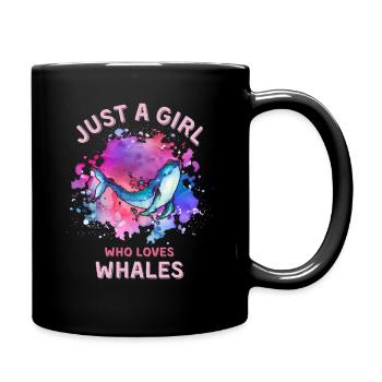 Just a girl who loves Whales - Full Colour Mug - black - Right