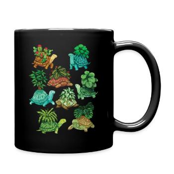 Zimmerpflanze Terrarienschildkröte Schildkröten Turtarien - Tasse einfarbig - Schwarz - Rechts