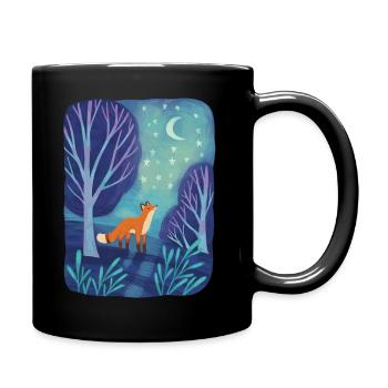 Kleiner Fuchs im Mondschein-T-Shirt - Tasse einfarbig - Schwarz - Rechts