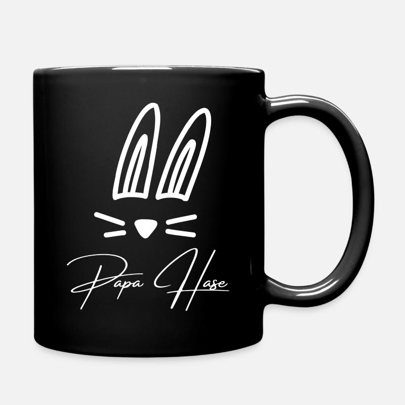 Papa Hase Geschenkidee Ostern und Vatertag - Tasse einfarbig - Schwarz