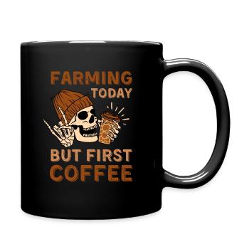 Coffee Farming skeleton - Full Colour Mug - black - Right