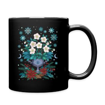 T-shirt Rose de Noël - Mug uni - noir - Droite