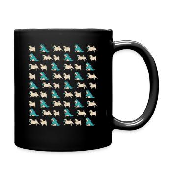 Mops Hunde - Tasse einfarbig - Schwarz - Rechts