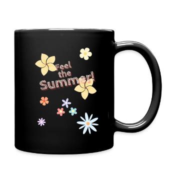Feel the summer - Tasse einfarbig - Schwarz - Rechts