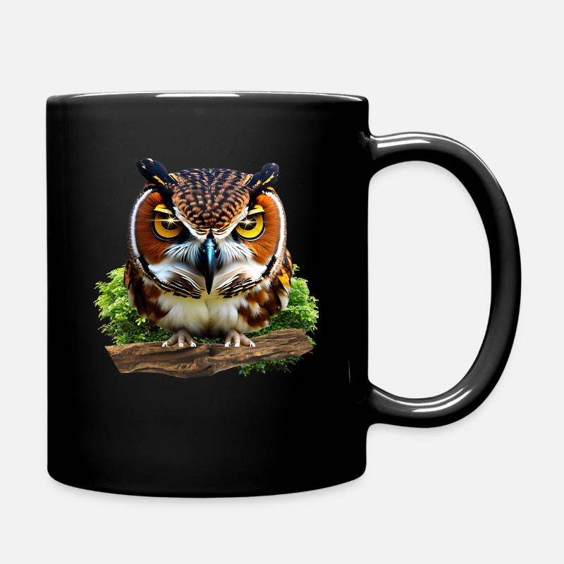 The cunning owl. - Full Colour Mug - black