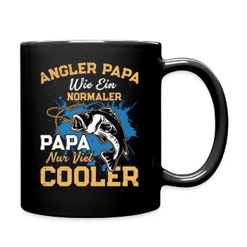 Angler Papa - Wie ein normaler Papa nur viel co... - Tasse einfarbig - Schwarz - Rechts