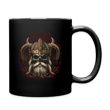 Viking Valhalla Skull - Tasse einfarbig - Schwarz - Rechts