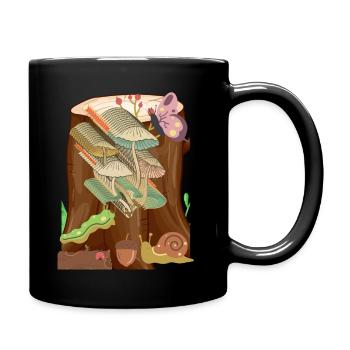 Lebendiger Baumstumpf - Tasse einfarbig - Schwarz - Rechts