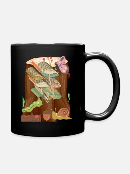 Lebendiger Baumstumpf - Tasse einfarbig - Schwarz