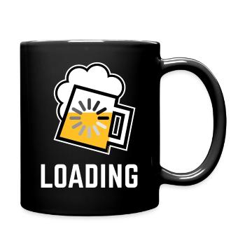 Bier Loading (Bier Wird Geladen / Negativ / /) - Tasse einfarbig - Schwarz - Rechts