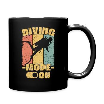 Tauchen retro - Tasse einfarbig - Schwarz - Rechts