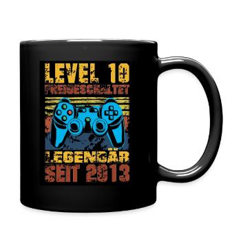 LEVEL 10, 10. Geburtstag, Legendär seit 2013 - Tasse einfarbig - Schwarz - Rechts