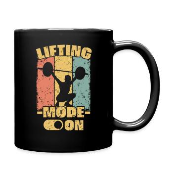 Frauen Gewichtheben retro - Tasse einfarbig - Schwarz - Rechts
