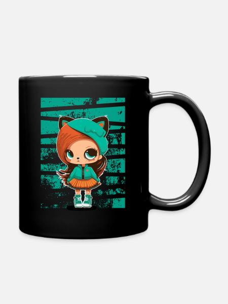 Cute Foxy Girl - Tasse einfarbig - Schwarz