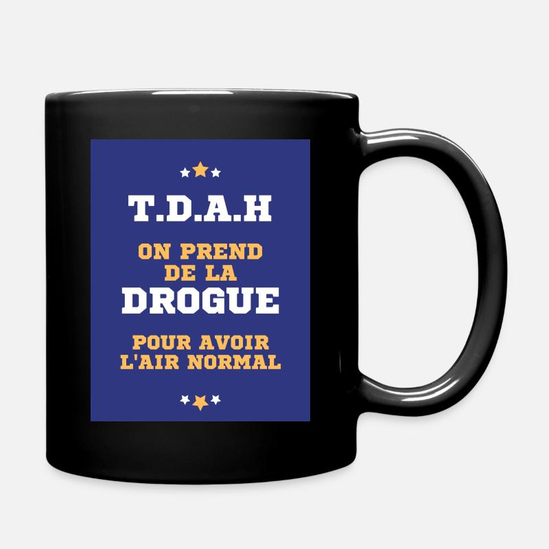 Demandez moi ce que veut dire TDAH - Mug uni - noir