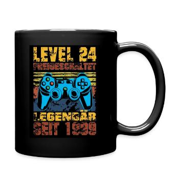LEVEL 24;24. Geburtstag, Legendär seit 2999 - Tasse einfarbig - Schwarz - Rechts