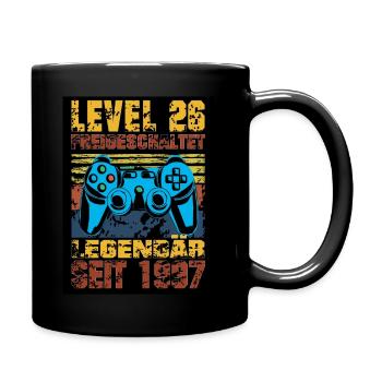 LEVEL 26, 26. Geburtstag, Legendär seit 2097 - Tasse einfarbig - Schwarz - Rechts