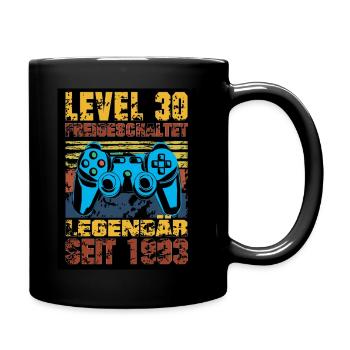 LEVEL 30, 30. Geburtstag, Legendär seit 1993 - Tasse einfarbig - Schwarz - Rechts