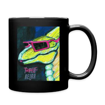 Futuristic Cyber Dinosaur - Full Colour Mug - black - Right