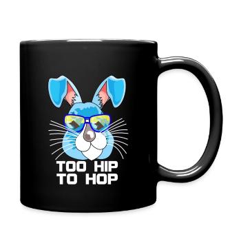 Easter T-Shirt, Easter Bunny Costume, Easter Saying - Full Colour Mug - black - Right