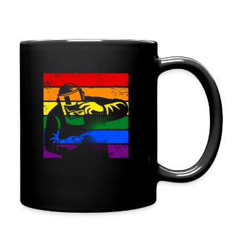 Schweißen LGBTQ - Tasse einfarbig - Schwarz - Rechts