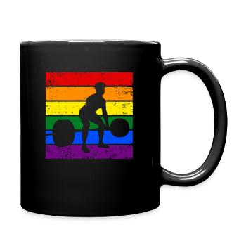 Weightlifting LGBTQ - Full Colour Mug - black - Right