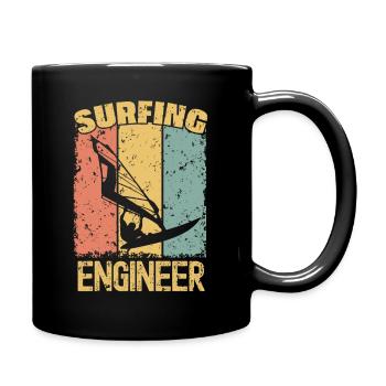 Windsurf Ingenieur retro - Tasse einfarbig - Schwarz - Rechts