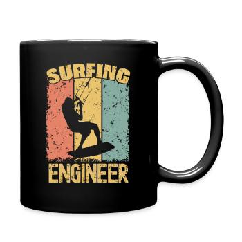 Ingénieur Kitesurf rétro - Mug uni - noir - Droite
