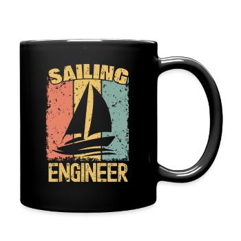 Sailing Engineer retro - Full Colour Mug - black - Right