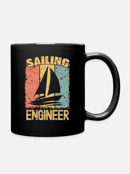 Segelingenieur retro - Tasse einfarbig - Schwarz