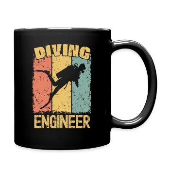 Ingénieur plongée rétro - Mug uni - noir - Droite