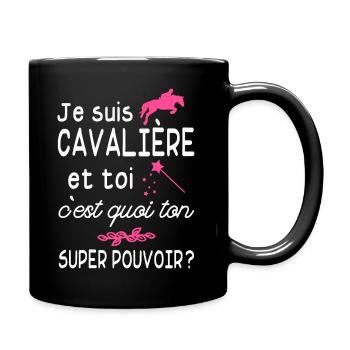 je suis cavalière / cadeau humour cavalière - Mug uni - noir - Droite