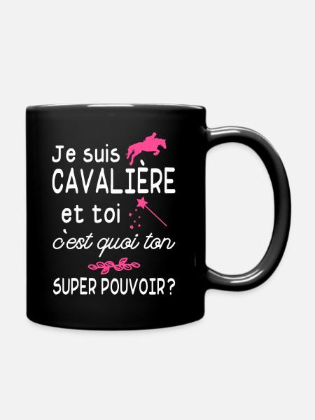 je suis cavalière / cadeau humour cavalière - Mug uni - noir