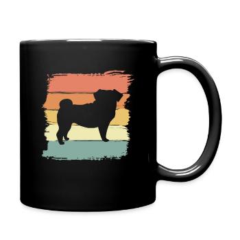 Mops retro - Tasse einfarbig - Schwarz - Rechts