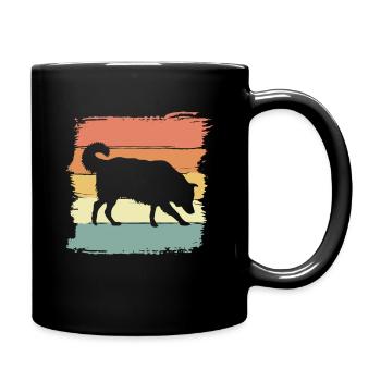 Border-Collie Retro - Tasse einfarbig - Schwarz - Rechts