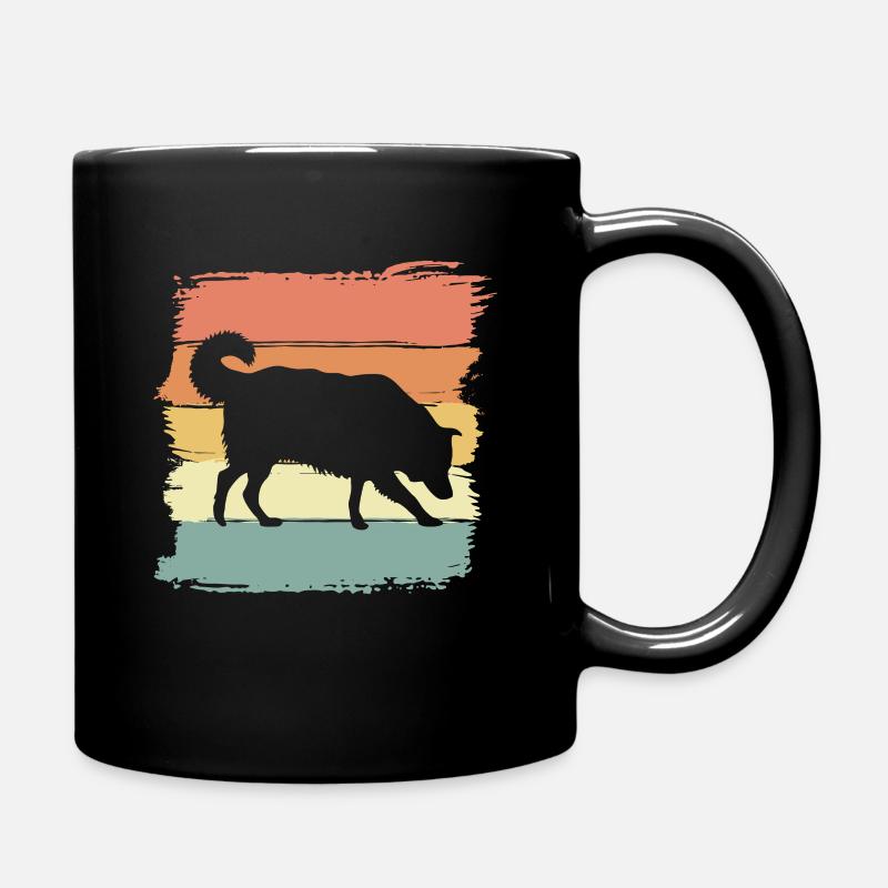 Border-Collie Retro - Tasse einfarbig - Schwarz