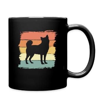 Akita retro - Tasse einfarbig - Schwarz - Rechts
