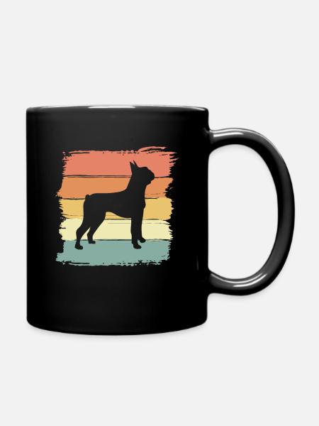 Boston-terrier retro - Full Colour Mug - black