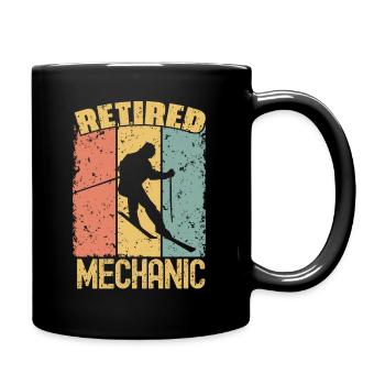 Skiing retired mechanic - Full Colour Mug - black - Right