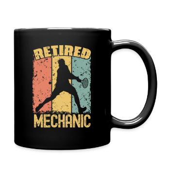 Tennis retired mechanic - Full Colour Mug - black - Right