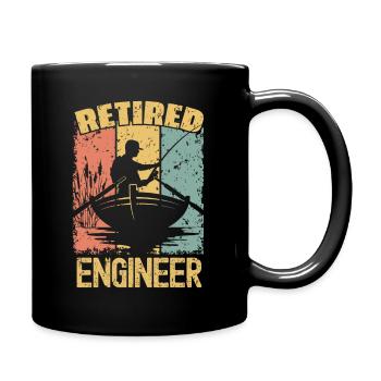 Fishing retired engineer - Full Colour Mug - black - Right