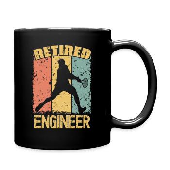 Tennis retired engineer - Full Colour Mug - black - Right