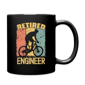 Biking retired engineer - Full Colour Mug - black - Right